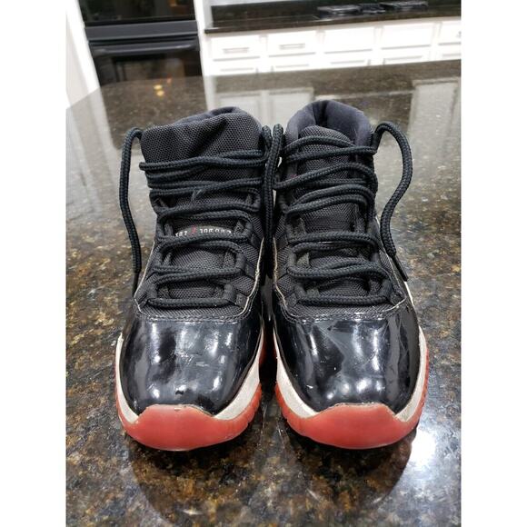 Air Jordan 11 OG 1996 Bred 9 Black & Red Patent Leather Tinker Hatfield Lace Up main image 6